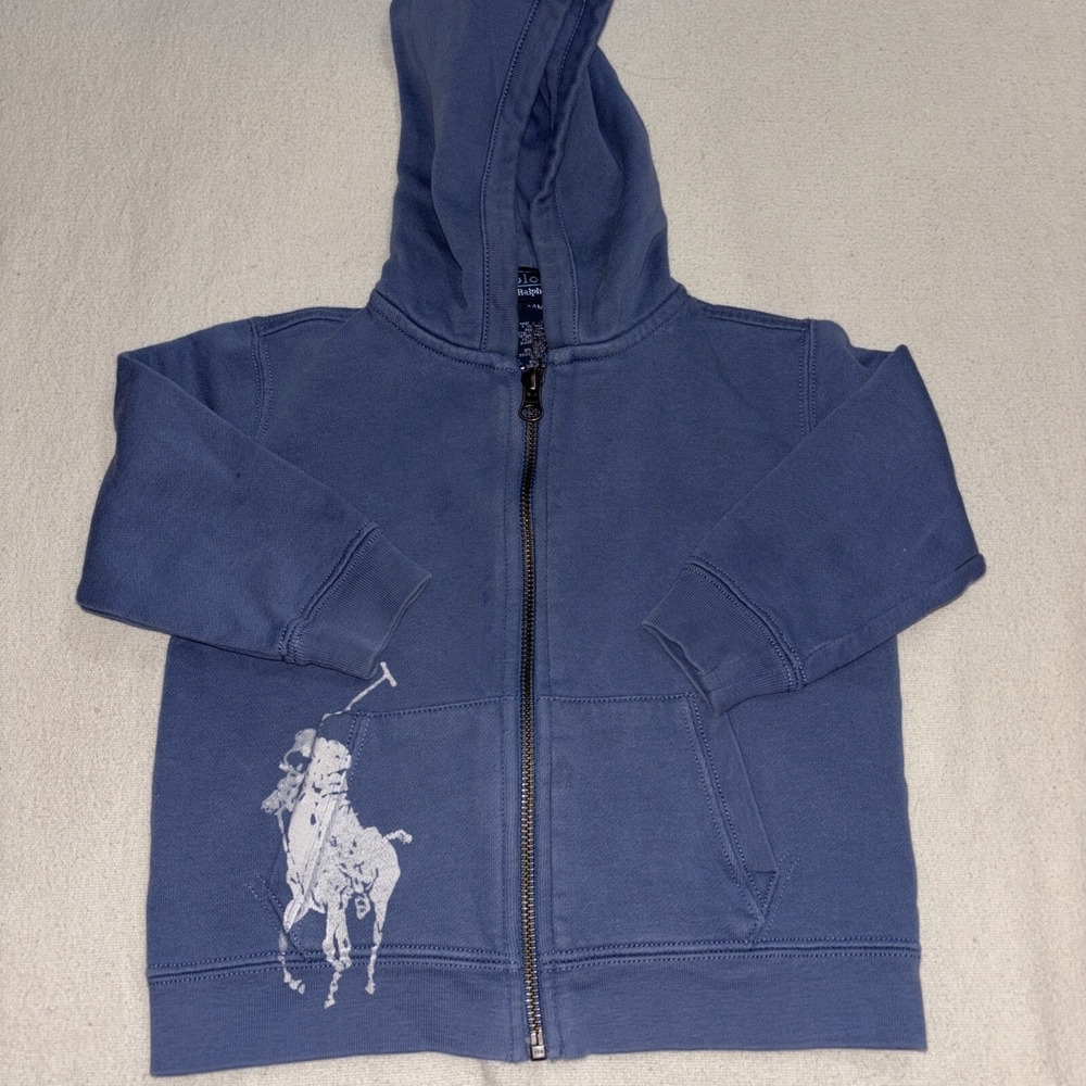 Polo Ralph Lauren Big Logo‎ Faded Blue Hoodie Infants 24 Months